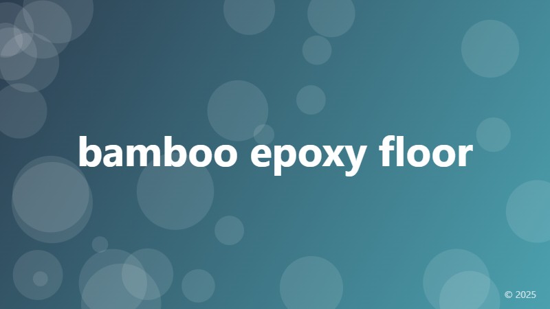 bamboo epoxy floor