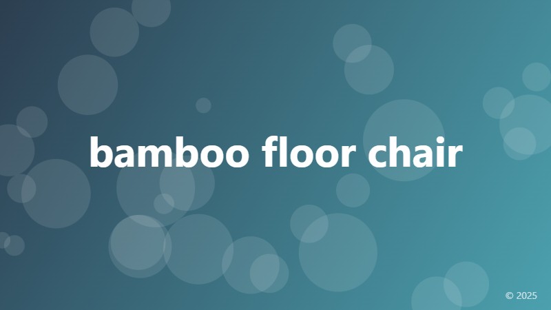 bamboo floor chair