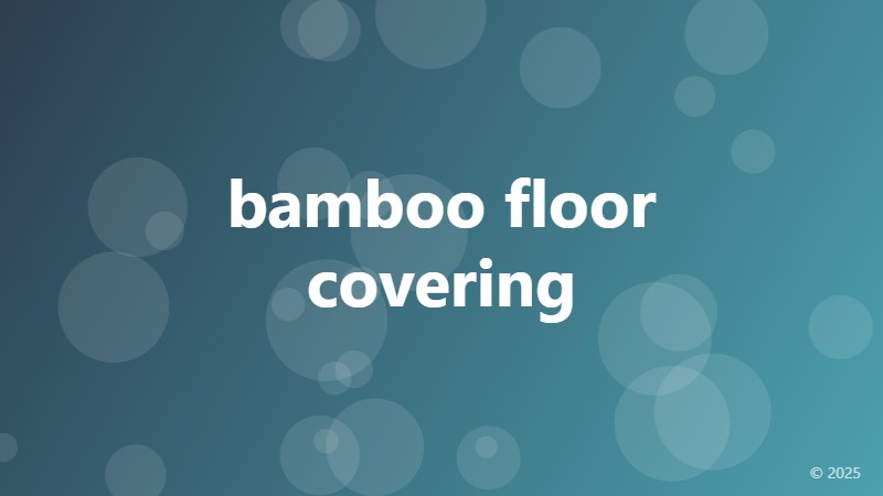 bamboo floor covering