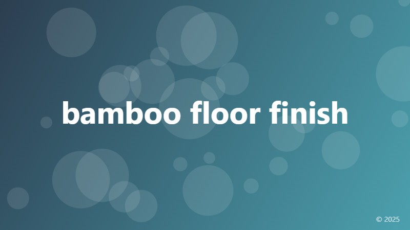 bamboo floor finish