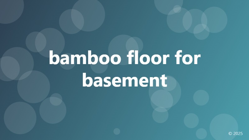 bamboo floor for basement