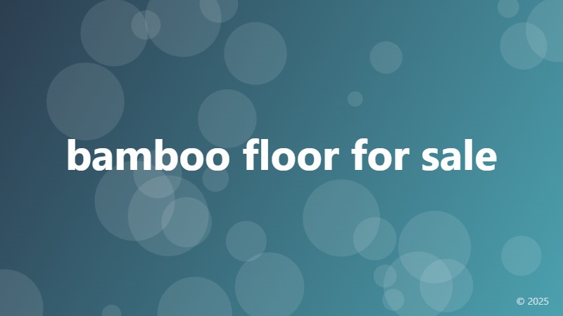 bamboo floor for sale