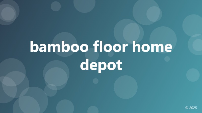 bamboo floor home depot