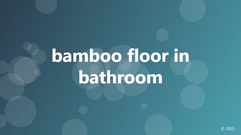 bamboo floor in bathroom