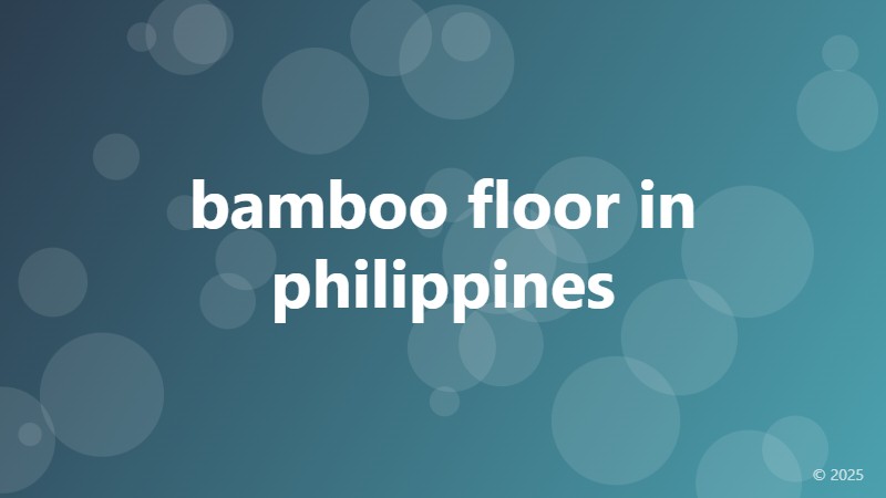 bamboo floor in philippines