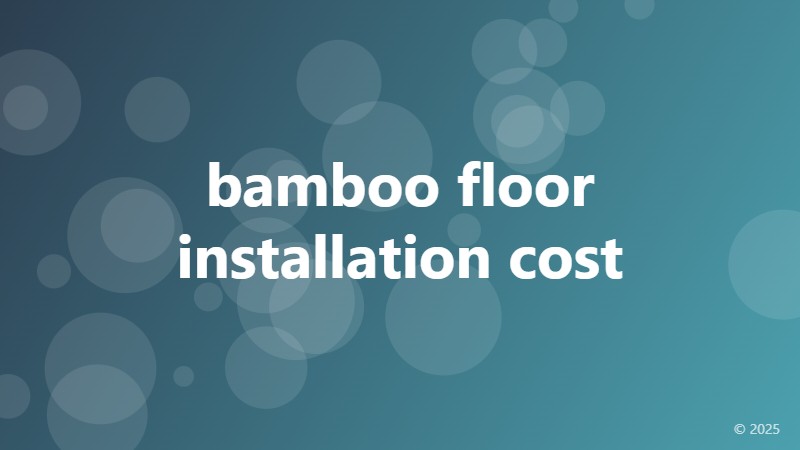 bamboo floor installation cost