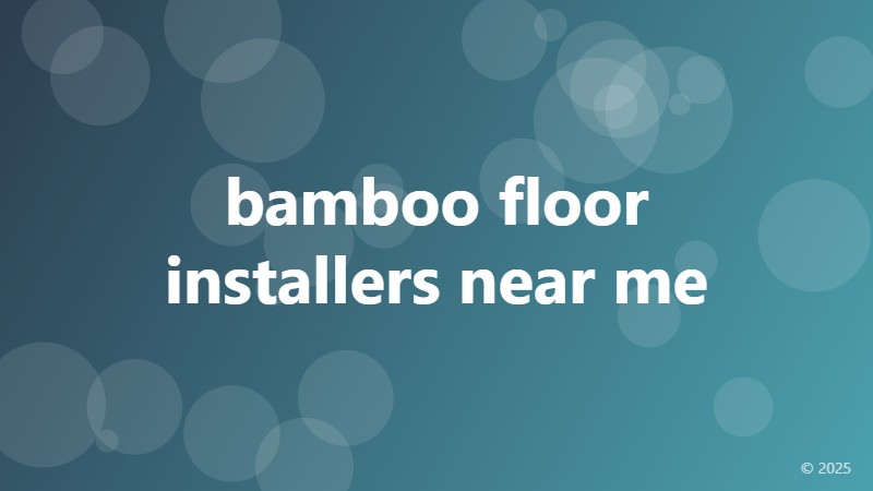 bamboo floor installers near me