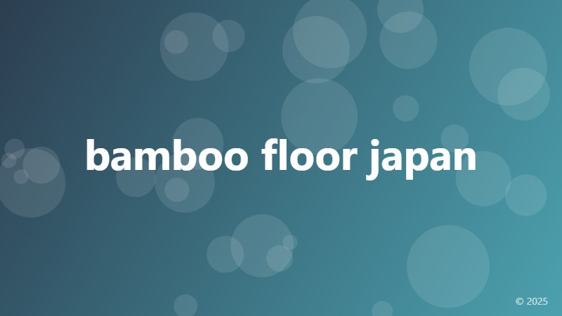 bamboo floor japan
