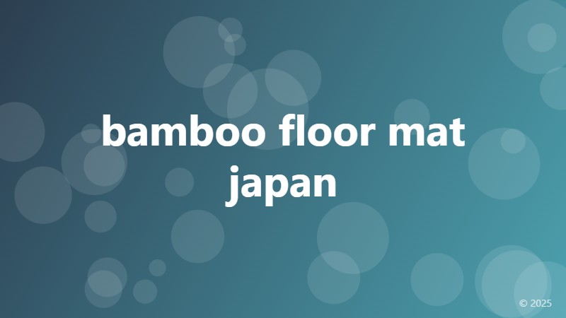 bamboo floor mat japan