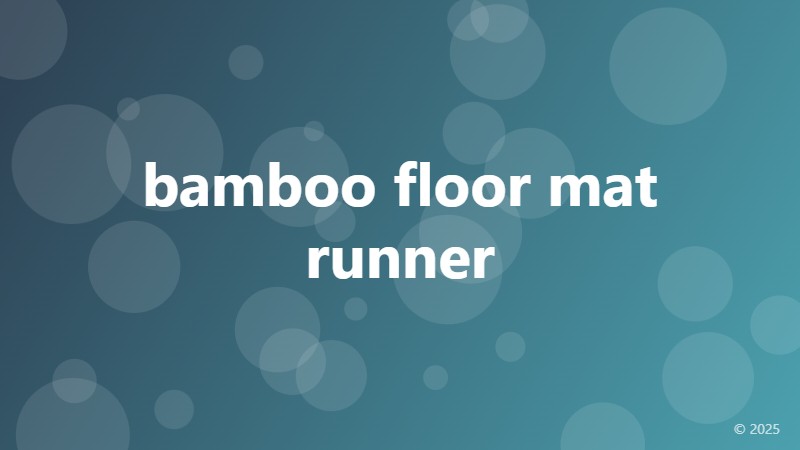 bamboo floor mat runner