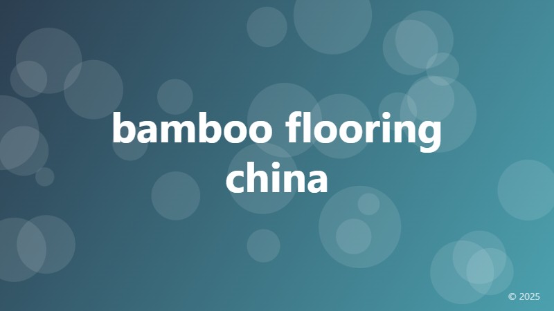 bamboo flooring china