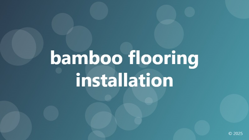 bamboo flooring installation