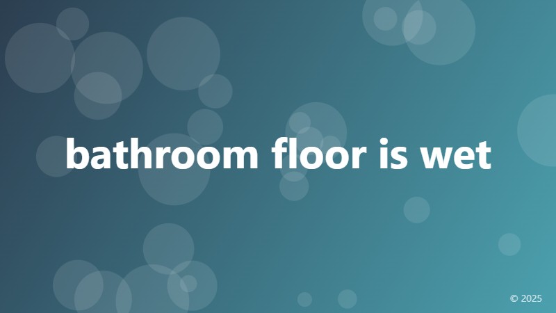bathroom floor is wet