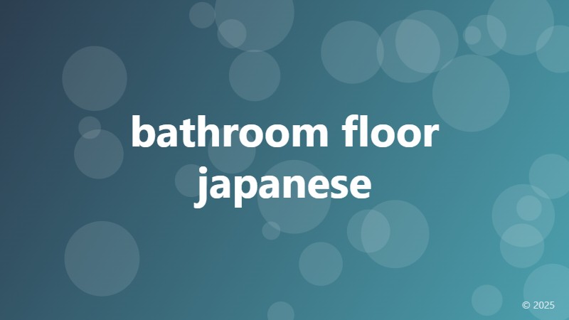 bathroom floor japanese