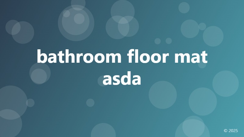 bathroom floor mat asda