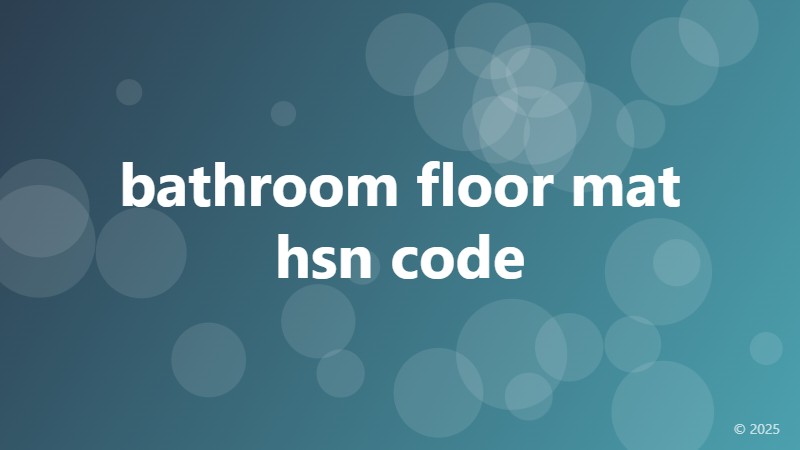 bathroom floor mat hsn code