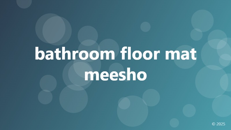 bathroom floor mat meesho