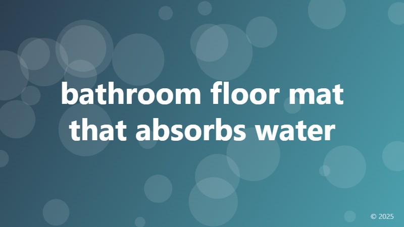 bathroom floor mat that absorbs water