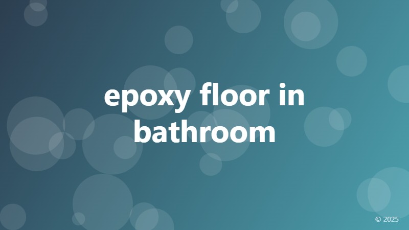 epoxy floor in bathroom