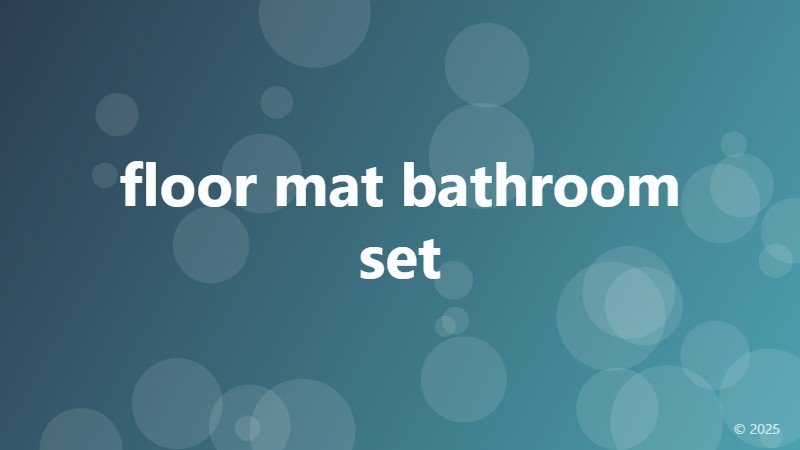 floor mat bathroom set