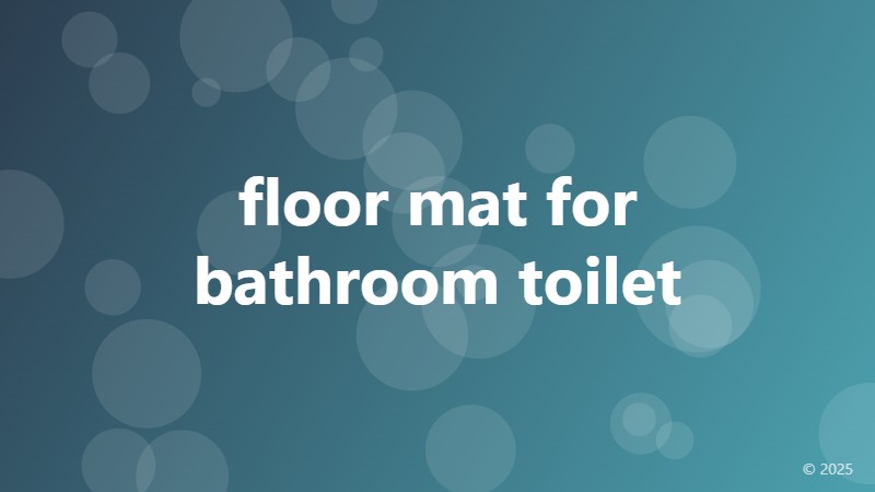 floor mat for bathroom toilet
