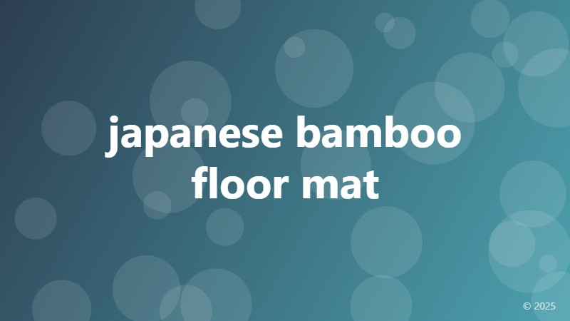 japanese bamboo floor mat